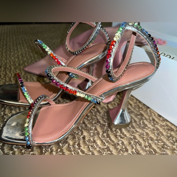 Amina Muaddi Rainbow Studded - Picture 1 of 4